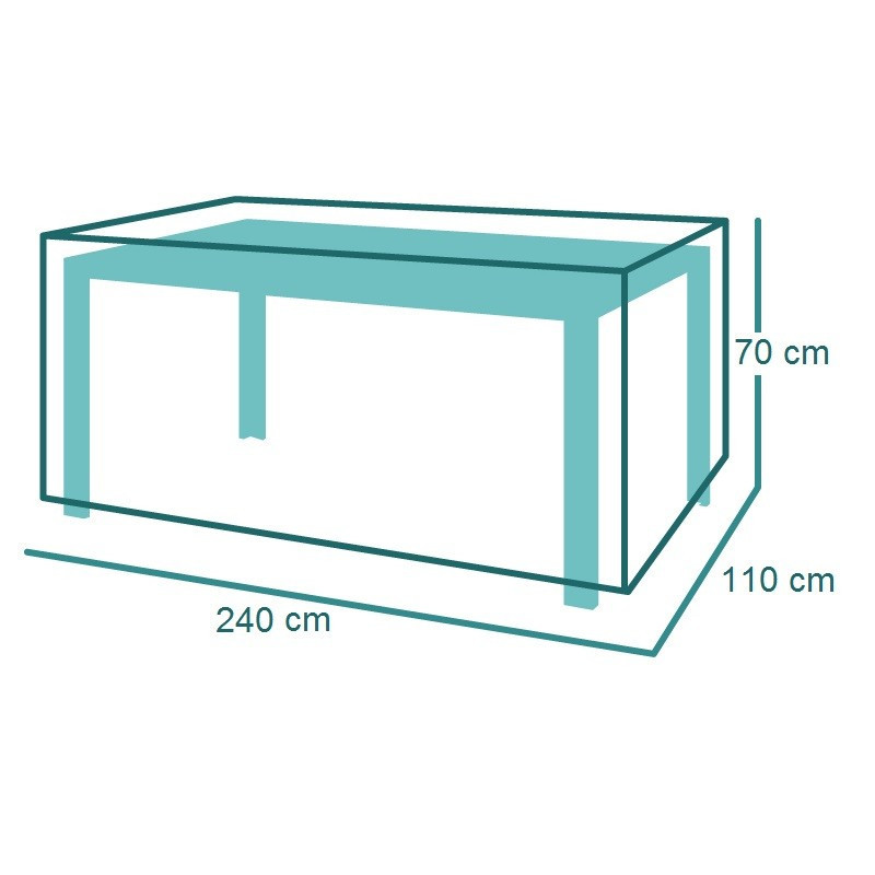 Housse de protection extérieure pour table rectangulaire 240 x 110