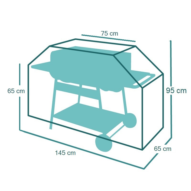 Housse de protection Barbecue sur Chariot 145 x 65 x h 95 cm STANDARD