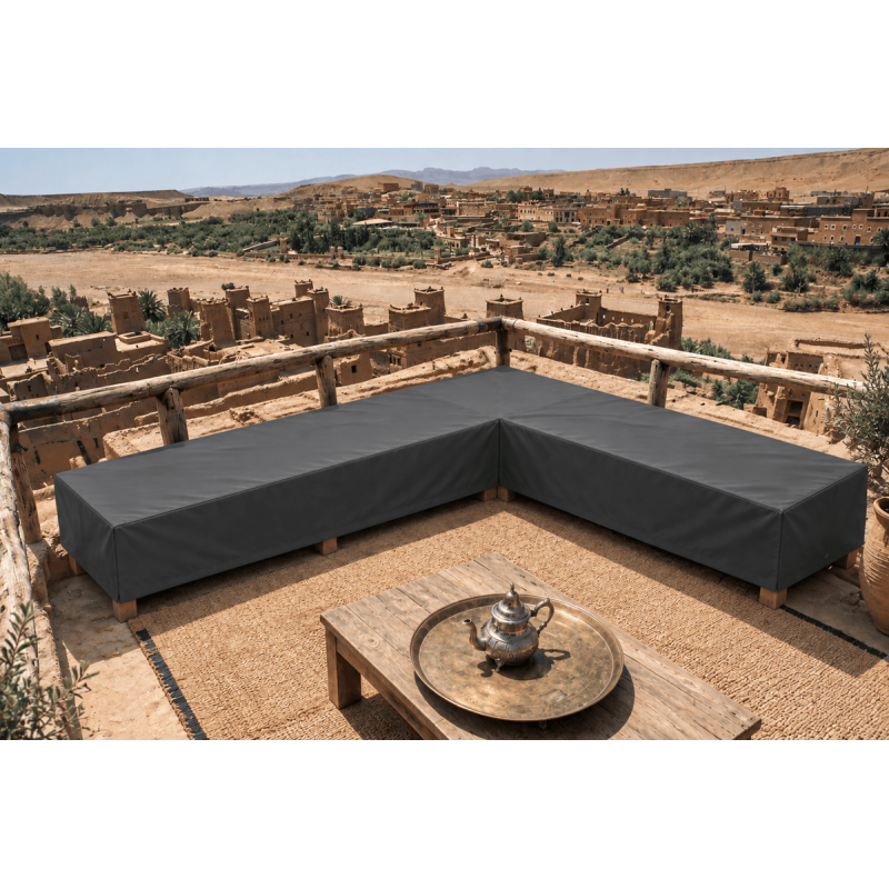 housse extérieure de banquette d'angle sans dossier